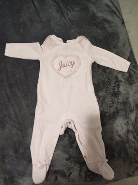 Juicy Couture Light Pink Heart Footed One-Piece